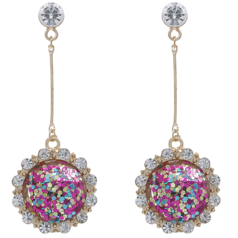 Multicolor Confetti Vertical Bar Drop Earrings
