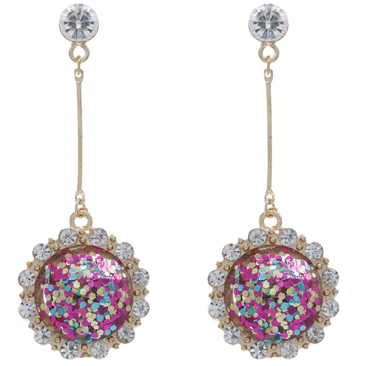 Multicolor Confetti Vertical Bar Drop Earrings