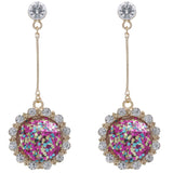 Multicolor Confetti Vertical Bar Drop Earrings