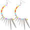 Multicolor Beaded Curve Spike Earrings
