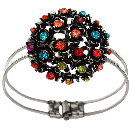 Multicolor Flower Bouquet Hinged Bracelet