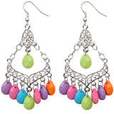 Multicolor Beaded Chandelier Dangle Earrings