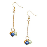 Multicolor Faux Pearl Drop Necklace Earrings Set