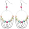 Multicolor Beaded Intertwined Chain Hoop Earrings
