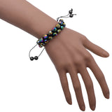 Multicolor Iridescent Adjustable Beaded Bracelet