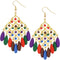 Multicolor Beaded Dangle Chandelier Earrings