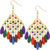 Multicolor Beaded Dangle Chandelier Earrings