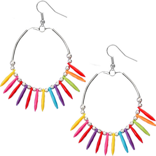 Multicolor Beaded Disc Hoop Earrings