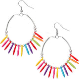 Multicolor Beaded Disc Hoop Earrings