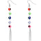 Multicolor Beaded Evil Eye Chain Earrings