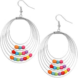 Multicolor Bead Hoops