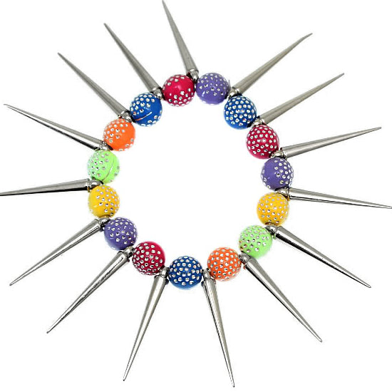 Multicolor Beaded Spike Stretch Bracelet