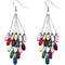 Multicolor Transparent Beaded Chandelier Earrings