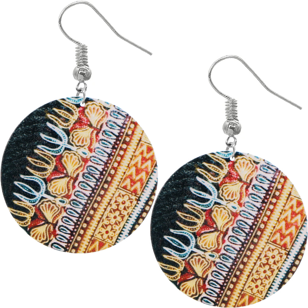 Multicolor Boho Wooden Dangle Earrings