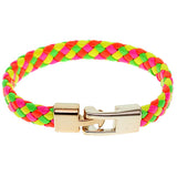 Multicolor Braided Woven Leather Latch Bracelet