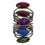 Multicolor Beaded Coil Wrap Ring
