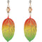 Multicolor CZ Leaf Drop Earrings