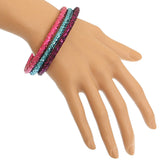 Multicolor Glitter Stacked Bracelets