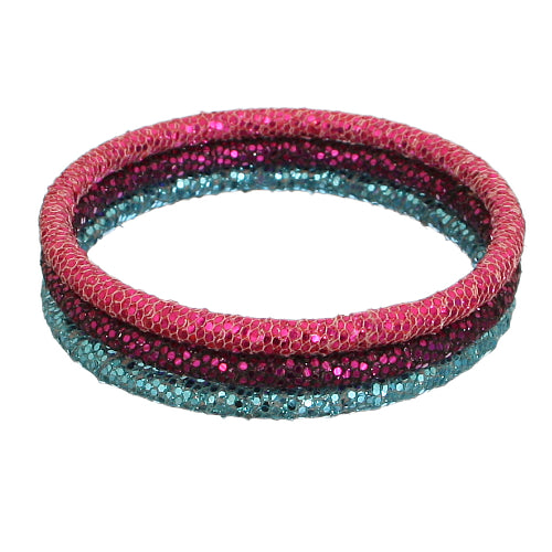 Multicolor Glitter Stacked Bracelets