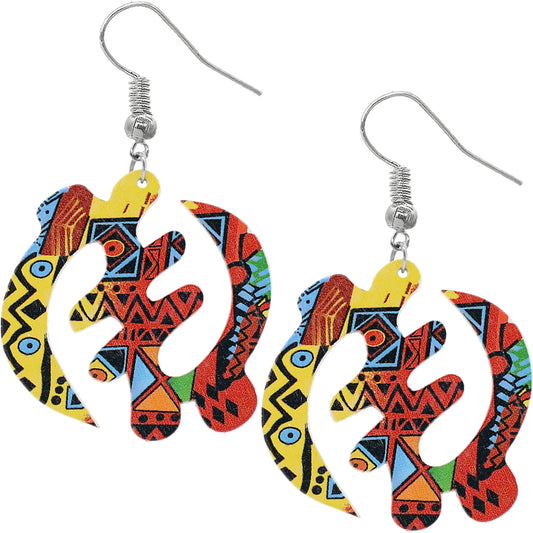 Multicolor Gye Nyame Adinkra Symbol Earrings