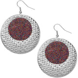 Multicolor Hammered Glitter Dome Earrings