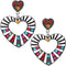 Multicolor Gemstone Heart Post Earrings