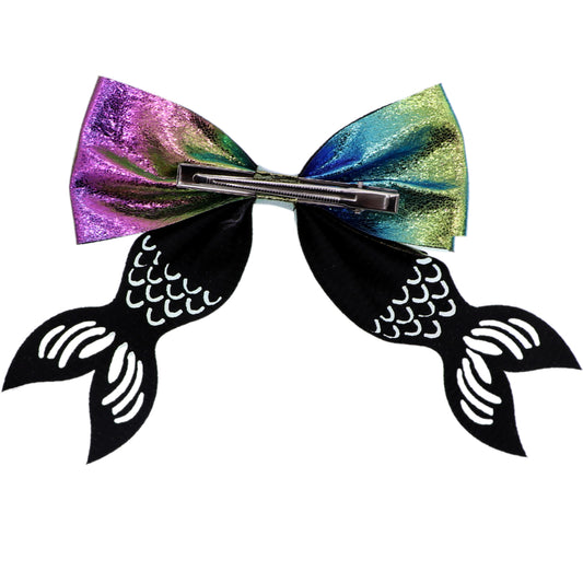 Multicolor Mermaid Tail Hair Bow Barrette