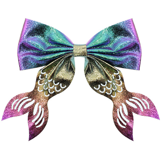 Multicolor Mermaid Tail Hair Bow Barrette