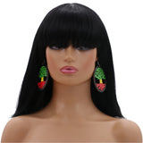 Rasta Multicolor Tree of Life Wooden Earrings