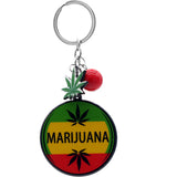 Multicolor Rasta Leaf Weed Marijuana Keychain