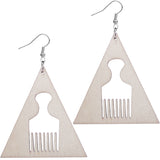 Red Multicolor Triangle Hair Pick Rasta Earrings