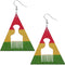 Red Multicolor Triangle Hair Pick Rasta Earrings