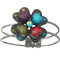 Multicolor Heart Rhinestone Bead Hinged Bracelet