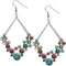 Multicolor Beaded Open Triangle Rhinestone Earrings