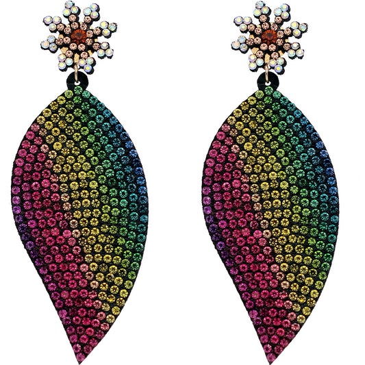 Multicolor Snowflake Leaf Shaped Felt Earrings