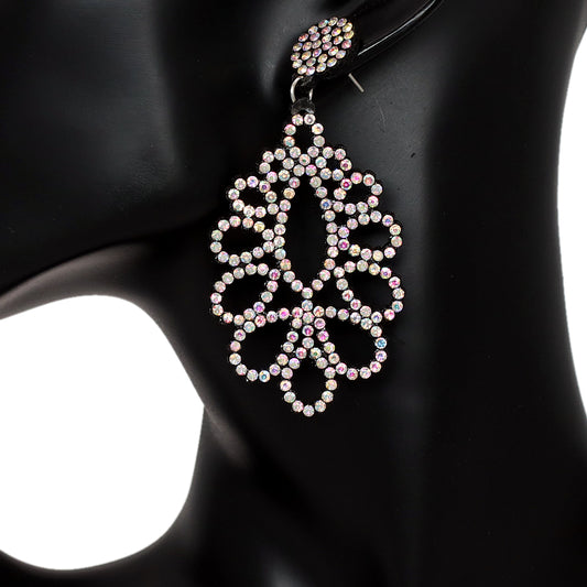 Iridescent Chandelier Teardrop Felt Earrings