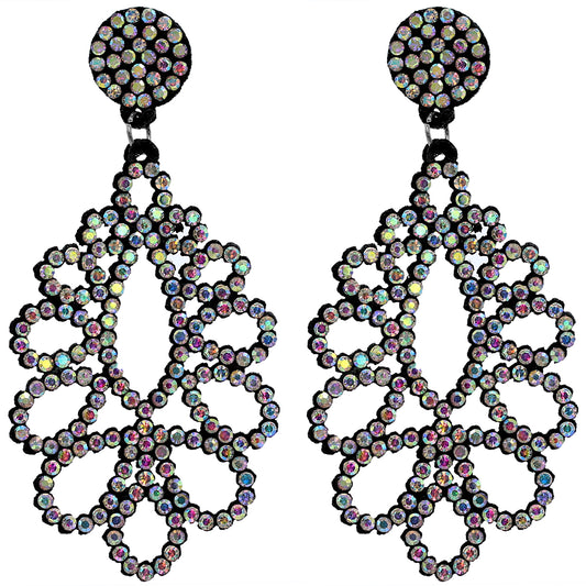 Iridescent Chandelier Teardrop Felt Earrings