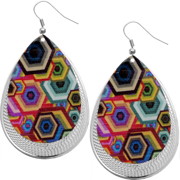 Hexagon Teardrop Earrings