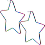 Multicolor Stainless Steel Star Earrings