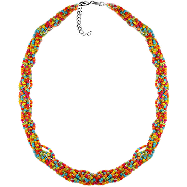Multicolor Intertwined Sequin Beaded Necklace