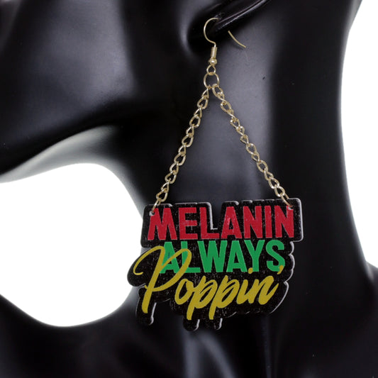 Multicolor Rasta Melanin Always Poppin Chain Earrings