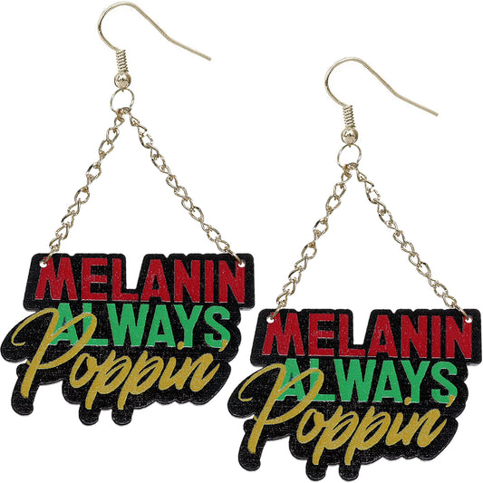 Multicolor Rasta Melanin Always Poppin Chain Earrings
