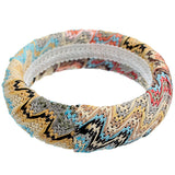 Multicolor Knit Canvas Bangle Bracelet