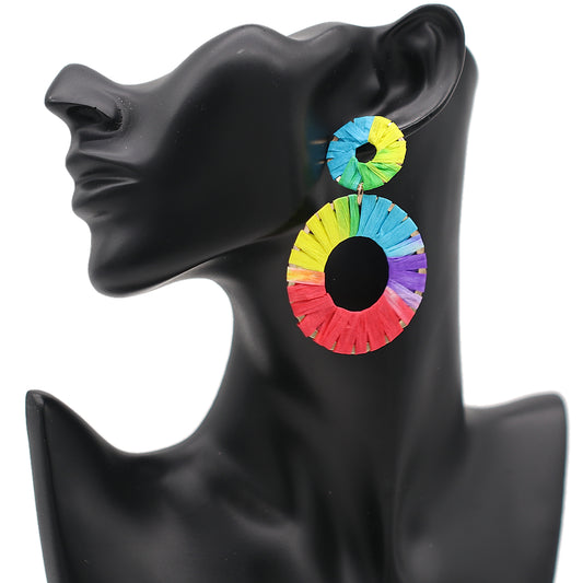Multicolor Wrapped Thin Earrings