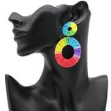 Multicolor Wrapped Thin Earrings