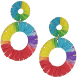 Multicolor Wrapped Thin Earrings