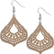 Natural Brown Bubble Teardrop Wooden Earrings