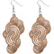 Brown Swirly Cloud Wooden Earrings
