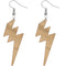 Natural Brown Lightning Bolt Long Dangle Earrings