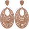 Natural Brown Oval Boho Wooden Earrings